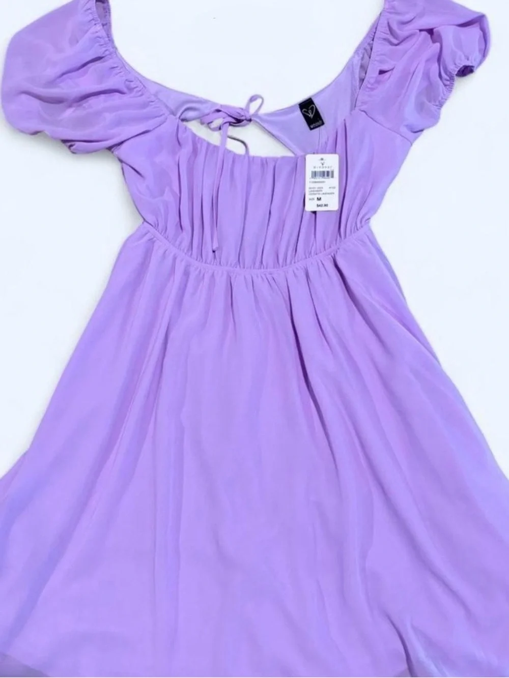 Lavender Puff-Sleeve Women’s ' Dress - - Picture 1 of 1